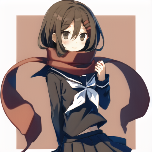 Athah Anime Kagerou Project Ayano Tateyama Shintaro Kisaragi Girl Scarf  Skirt Thigh Highs Smile Long Hair Brown Hair 13*19 inches Wall Poster Matte  Finish Paper Print - Animation & Cartoons posters in